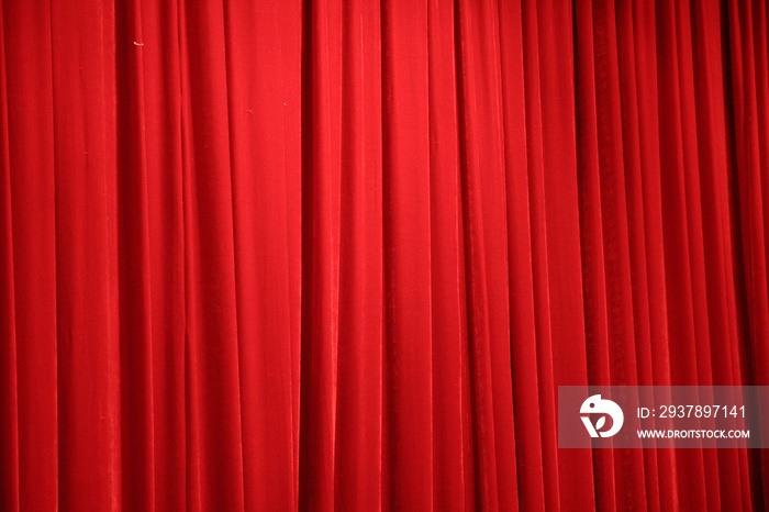 red stage curtain