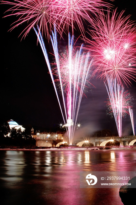 Fireworks display in Turin, commemorating the birth of St John