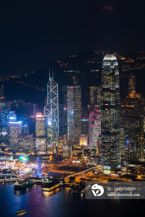 高视角看香港城市夜景